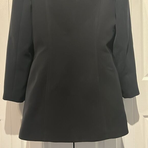 Wayne Clark Black Lined Half Zip Blazer Size 10 - Picture 9 of 12